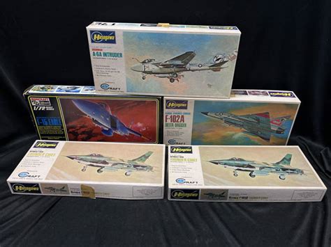 5 Vintage Hasegawa Model Airplane Kits