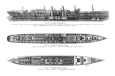 SS La Champagne—Deck Layout – Old Book Illustrations