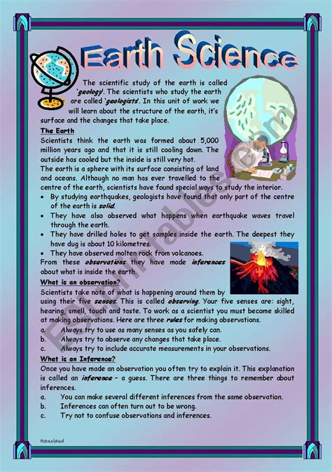 Earth Science - (( 16 Pages )) - Teaching English through Science Topics - intermediate/advanced ...