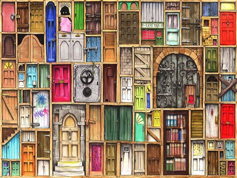 MAGIC DOORS, illustration, colourful, fairytale doors, HD wallpaper ...