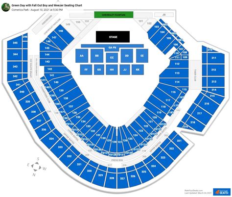 Comerica Park Seating Charts for Concerts - RateYourSeats.com