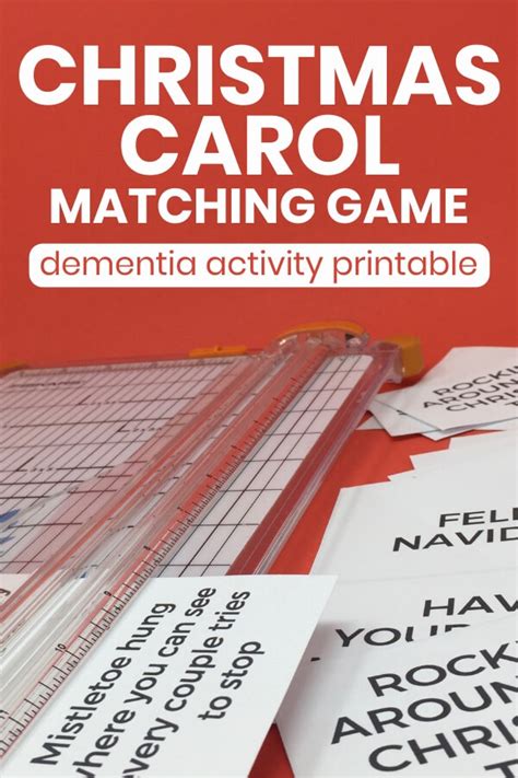 Christmas Carol Matching Game Printable for Seniors - Adventures of a ...