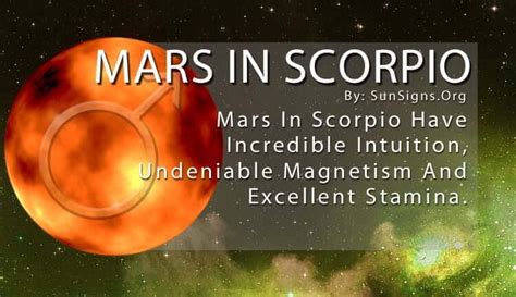 Mars In Scorpio Meaning: Always Challenging Oneself - SunSigns.Org