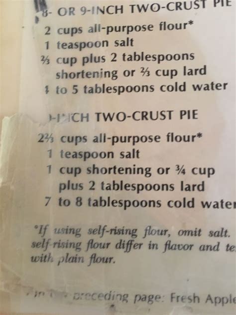 Betty Crocker 10in Pie Crust Recipe