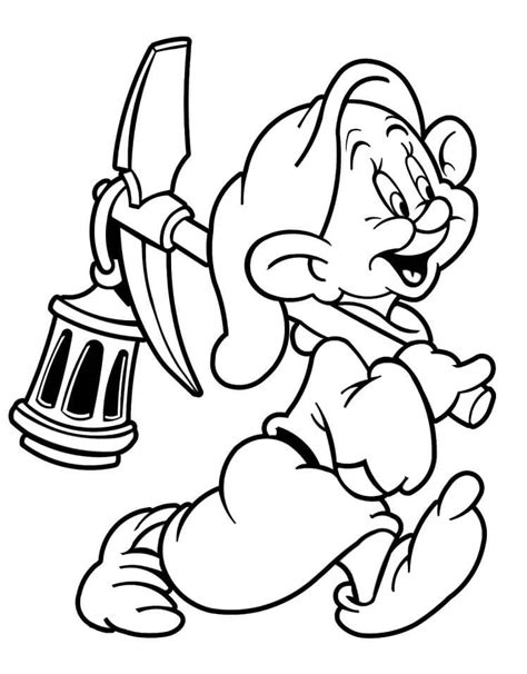 Dopey Dwarf 2 Coloring Page - Free Printable Coloring Pages for Kids