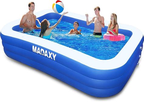 Amazon.com: Inflatable Pool, MADAXY Swimming Pool for Kids and Adults ...
