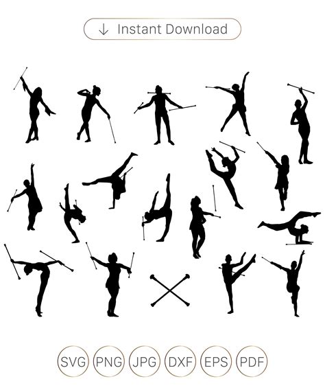 Baton Twirling Majorette Silhouette Dance, Silhouette,, 47% OFF