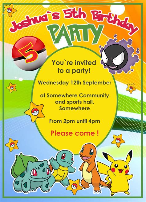 Pokemon Birthday Invitations | peacecommission.kdsg.gov.ng