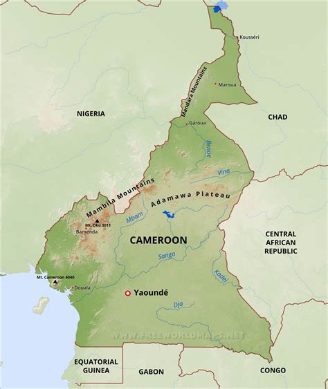 Cameroon Physical Map