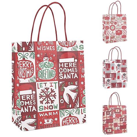 Christmas Paper Gift Bags Red Christmas Kraft Bag Christmas Party New ...