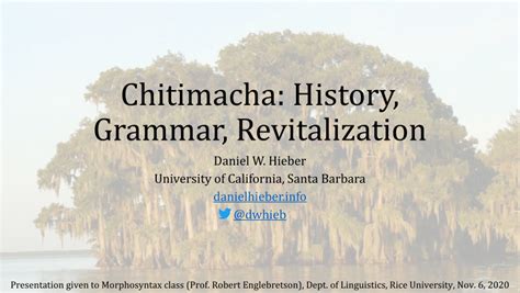 (PDF) Chitimacha: History, grammar, revitalization