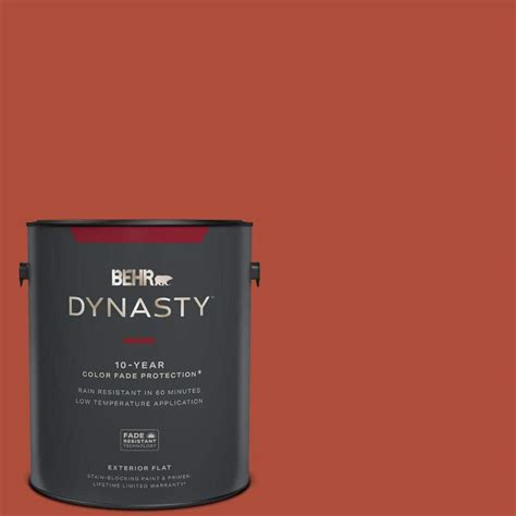 BEHR DYNASTY 1 gal. #MQ4-35 Torch Red Flat Exterior Stain-Blocking Paint & Primer 465301 - The ...