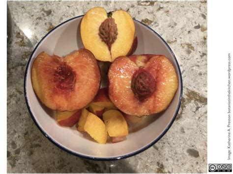 Yellow freestone peaches, one with a bit of anthocyanin in its flesh | Peach, Food, Peach jam