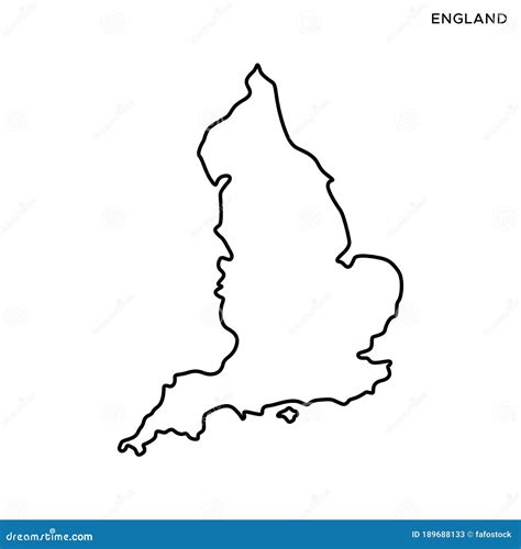 Outline Map of England Vector Design Template. Editable Stroke Stock ...