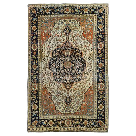 Antique Mohtasham Kashan Rug For Sale at 1stDibs