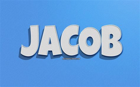 Download wallpapers Jacob, blue lines background, wallpapers with names ...