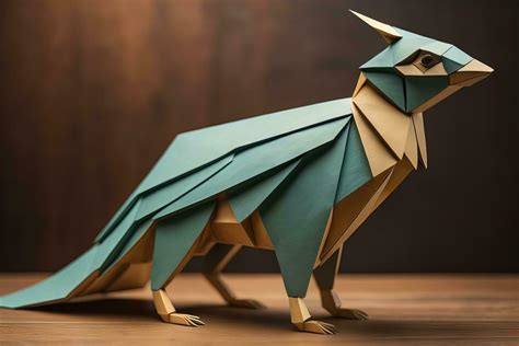 Paper origami animal isolated on solid color background. ai generative ...