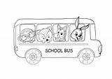 Bus Coloring Pages Printable Free School Color sketch template