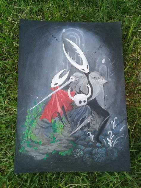 Hollow knight painting Pure vessel, Hornet, The knight "ghost" Game fan ...