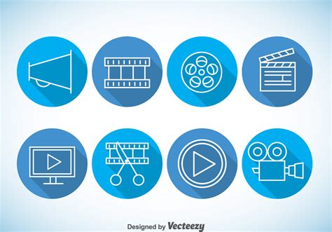 Video editing Blue Icons Vector 111102 Vector Art at Vecteezy