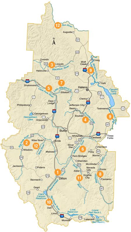 Montana Rivers Map