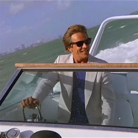 A Miami Vice gif video with Sonny Crockett showing off his boat. ⛵ # ...