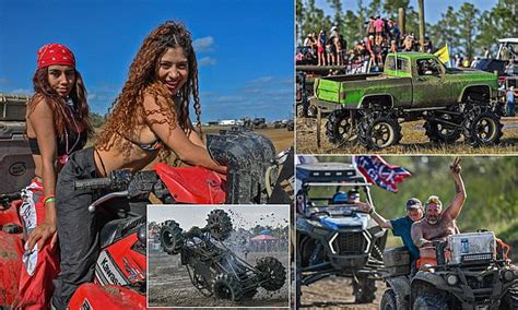 Monster truck mud park show gathers thousands in bikinis and cowboy ...