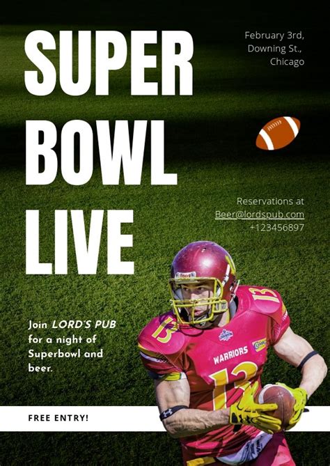 Classic Super Bowl Party Invitation Template - Flipsnack