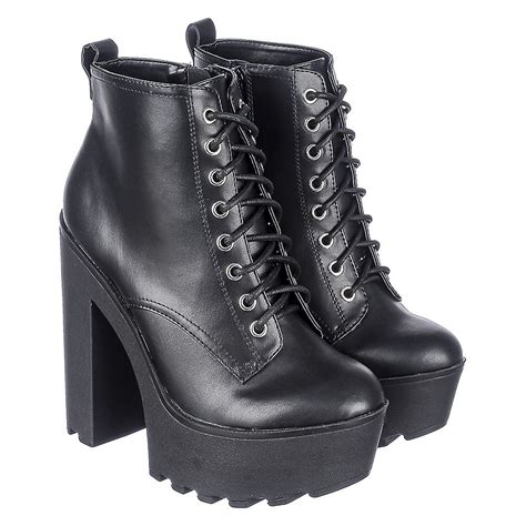 SODA Women's Platform High Heel Boot Gru-S FD GRU-S/BLACK - Shiekh