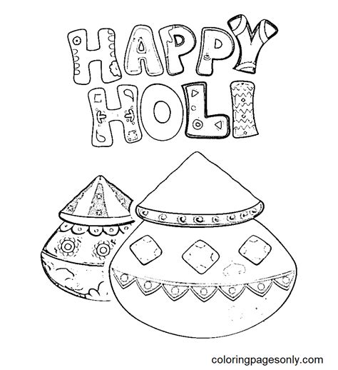 Holi Coloring Pages Printable for Free Download