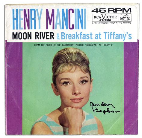 Lot Detail - Audrey Hepburn Autographed ''Moon River'' Record Cover -- Her Memorable ''Breakfast ...