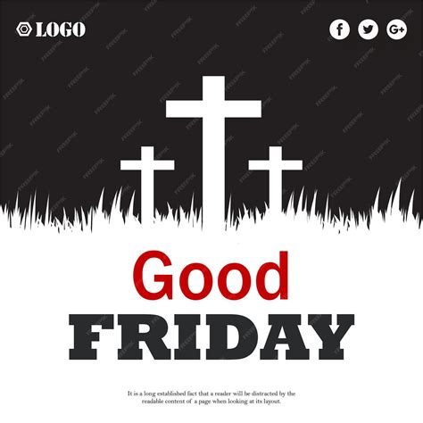 Free Vector | Good friday black white background social media design banner free vector