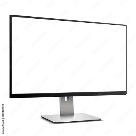 Computer Monitor with white blank screen Mockup Stock Vector | Adobe Stock