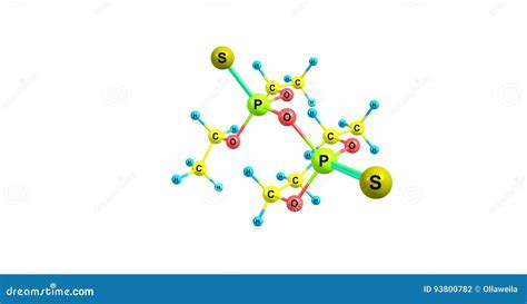 Tetraethyl Dithiopyrophosphate Molecular Structure Isolated on White Stock Illustration ...