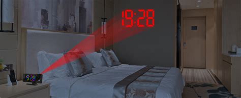 zerotop Projection Alarm Clock Digital Clock with 180° Projector, 7.4" LED RGB Color Mirror ...