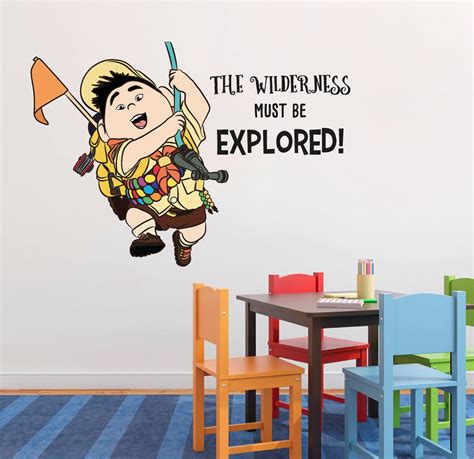 Russell Wilderness Up Movie Cartoon Quotes Decors Wall Sticker Art ...