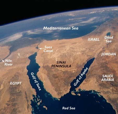 Satellite Map of Gulf of Suez - World Atlas