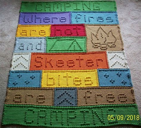 Pattern Crochet Blanket Camping - Etsy