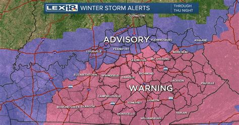 Winter Storm Warning has extended into Lexington, surrounding counties