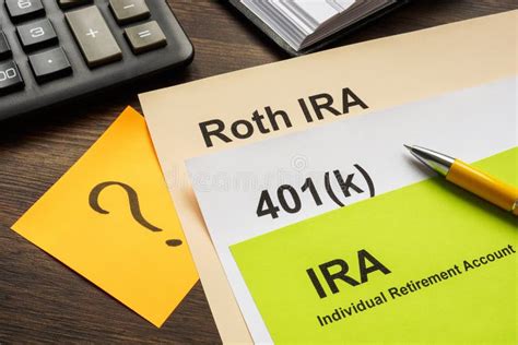 Retirement Plans IRA, 401k and Roth IRA for Choosing. Stock Image ...