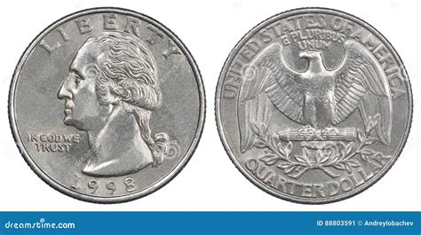 Quarter dollar coin stock image. Image of isolated, dime - 88803591