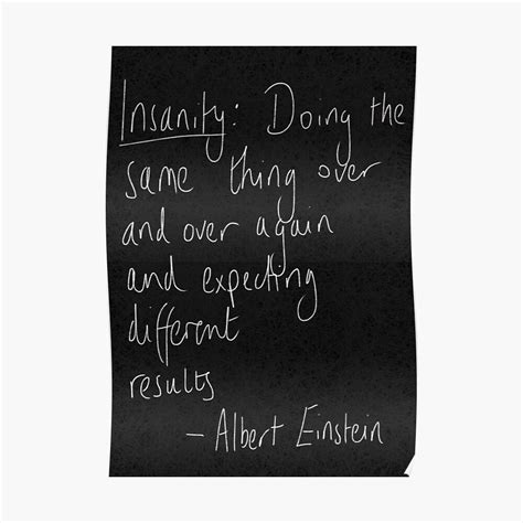 "Insanity Einstein Quote" Poster by Crumpettt | Redbubble