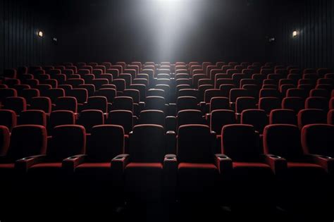 Premium AI Image | a rows of red seats in a movie theater