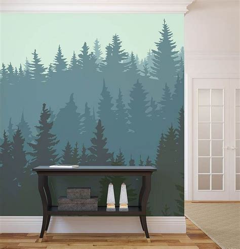 14. The Splendid Pine Forest | Bedroom murals, Mural design, Forest mural