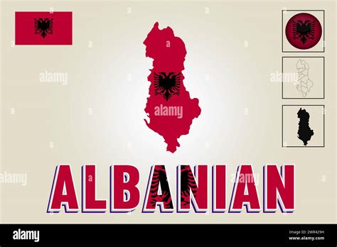 Albanian flag and map in vector illustration Stock Vector Image & Art - Alamy