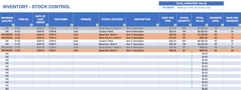 Inventory Template | Template124