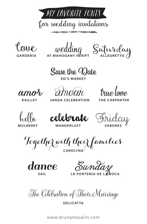 My Favorite Fonts for Wedding Invitations - bruna masalin