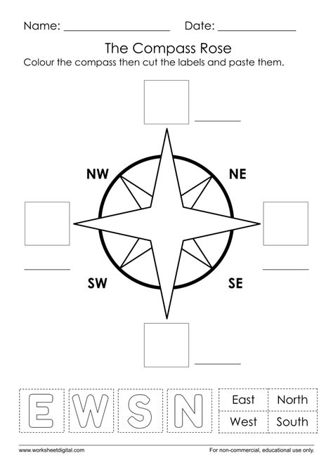 The Compass Rose - Worksheet Digital