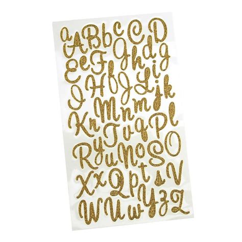 Glitter Cursive Alphabet Letter Stickers, 1-Inch, 50-count, Gold - Walmart.com - Walmart.com