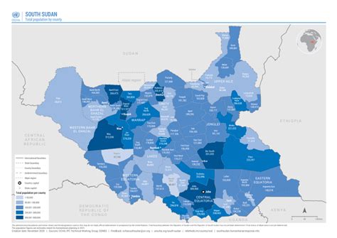 South Sudan: Total population by county (November 2020) - South Sudan ...